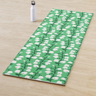 Tapete de Yoga Lírio-do-Vale em Verde Esmeralda