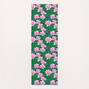 Tapete De Yoga Lírios de água cor-de-rosa numa Piscina
