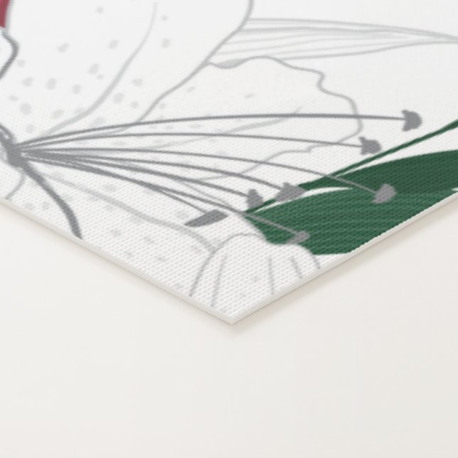 Tapete De Yoga Lírios de Natal Vermelho e Branco (Detalhe)