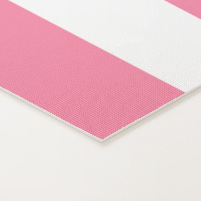 Tapete de yoga listrado de rosa e branco (Detalhe)