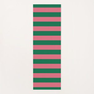 Tapete De Yoga Listrado Rosa Doce Picles Verde