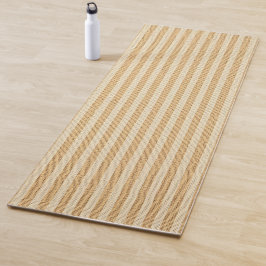 Tapete De Yoga Listras Amarelas Pálidas Tecido com Fios Padroniza