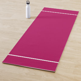 Tapete De Yoga Listras Brancas Finas Refinadas Em Rosa Rosa Escur