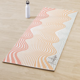Tapete De Yoga Listras coloridas onduladas com o seu NOME esporte