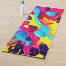 Tapete De Yoga Listras de Pintura Fluorescentes Dinâmicas