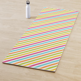 Tapete De Yoga Listras diagonais em cores vibrantes