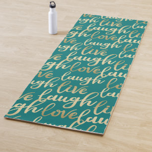 Tapete De Yoga Live Laugh Love Dourado Letting