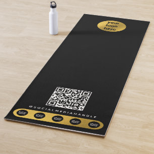 Tapete De Yoga Logotipo comercial Mídia social Código QR Yoga Stu