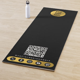 Tapete De Yoga Logotipo comercial Mídia social Código QR Yoga Stu