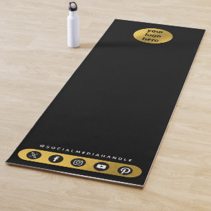 Tapete De Yoga Logotipo comercial Mídia social Dourada Yoga Studi