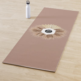 Tapete De Yoga Logotipo comercial Rustic Boho Bohemian Pampas Gra