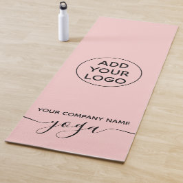 Tapete De Yoga logotipo de yoga rosa-rosa-pincel pastel minimalis