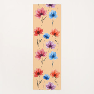 Tapete De Yoga Lotus Floral Watercolor - Não Vire Ecológico