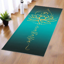 Tapete De Yoga Lotus & Om Personalizados - Minimalista de Nome Pe