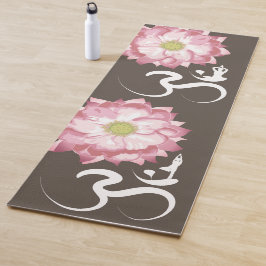 Tapete De Yoga Lótus Rosa Flor Yoga & Zen Calliografia Om Aum
