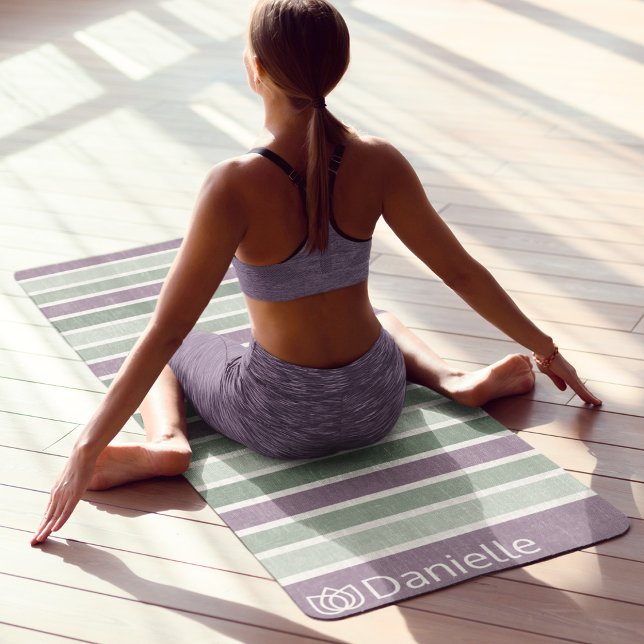 Tapete De Yoga Lótus Verde Com Ranhura Personalizada (Criador carregado)