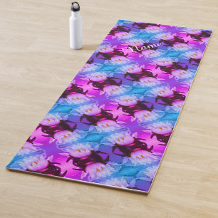 Tapete De Yoga Lotus Water Lily Flower Abstrato Art Personalizado