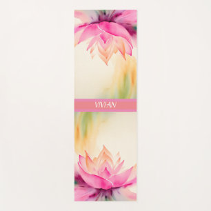 Tapete De Yoga Lotus Watercolor Abstrato Zen Design