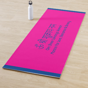 Tapete De Yoga Love Mantra Sanskrit Pink Yoga Matt