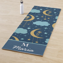 Lua Boho Dourada Com Nuvens Monogramada