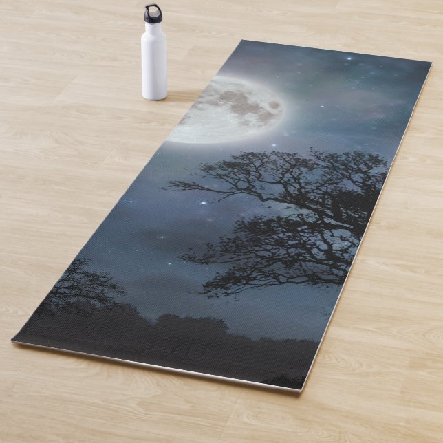 Tapete De Yoga Lua cheia e céu estrelado (In Situ)