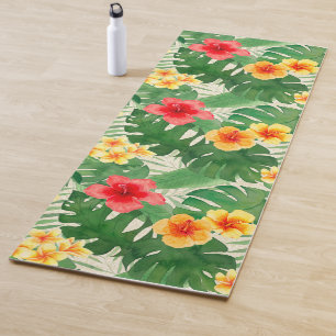 Tapete De Yoga Luana Watercolor Vírus Tropical Reversível