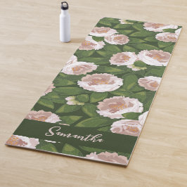 Tapete De Yoga Lush Flower e Greenery Elegante