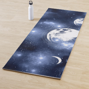 Tapete De Yoga Luz do luar Fases da Lua nas Nuvens do Céu