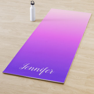 Tapete De Yoga Luz e Rosa Quente Violeta Personalizado Ombre