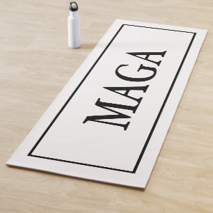 Tapete De Yoga MAGA Patriótico Branco