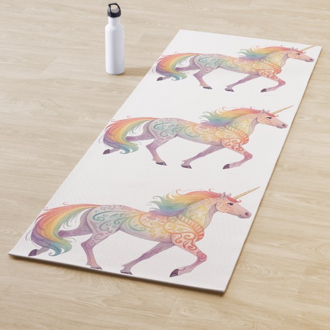 Tapete De Yoga Magical Rainbow Unicorn  Personalized  (In Situ)
