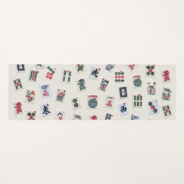 Tapete De Yoga MahJong azulejo fotografia sobre fundo do crachá