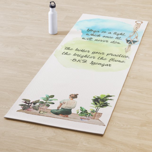 Tapete De Yoga Mais Brilhante É A Matriz De Malhação De Aquarela  (In Situ)