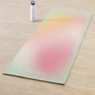 Tapete De Yoga Malhação de Gradiente de Mente Rosa Moderna do P