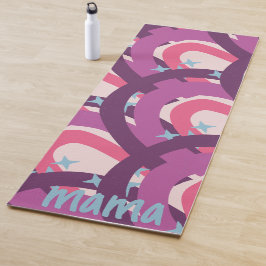 Tapete De Yoga Mama personalizada boêmica rosa-púrpura do arco-ír