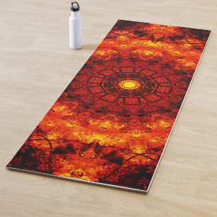 Tapete De Yoga Mandala alaranjada