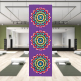 Tapete de Yoga Mandala Arco-íris Colorido
