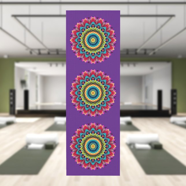 Tapete de Yoga Mandala Arco-íris Colorido (Criador carregado)