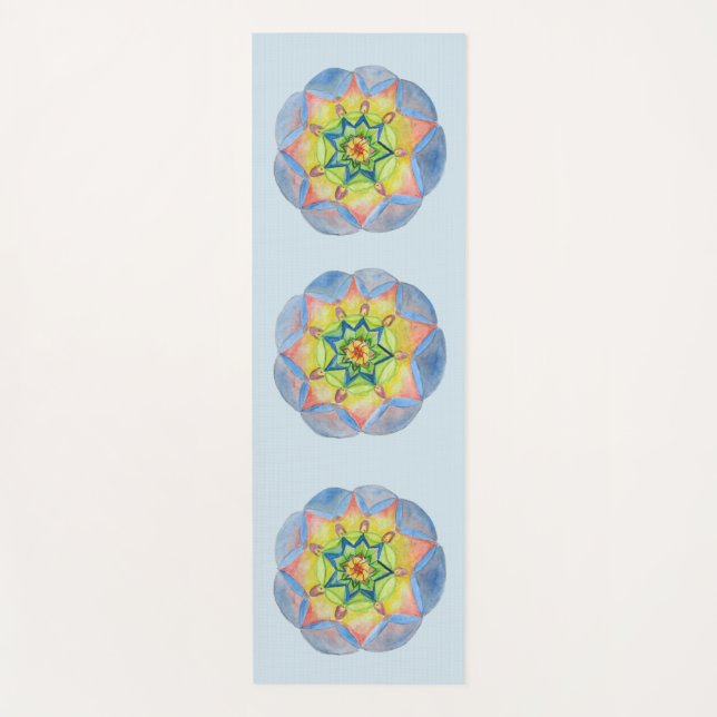 Tapete de Yoga Mandala Azul (Frente)
