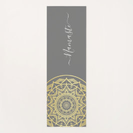 Tapete de Yoga Mandala Azul Dourado Namaste Rascun