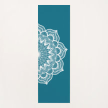 Mandala Branco em Fundo Azul