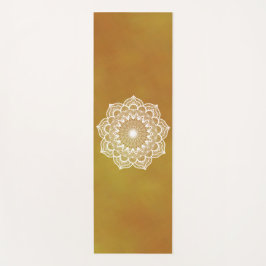 Tapete De Yoga Mandala Branco em Fundo Dourado