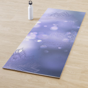 Tapete De Yoga Mandala brilho azul roxo