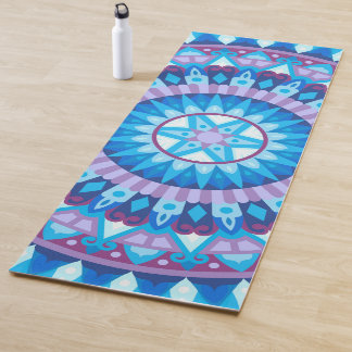 Tapete De Yoga Mandala de Inverno Floco de Neve Azul Calma Fitnes