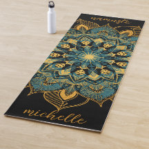 Tapete de Yoga Mandala Dourado