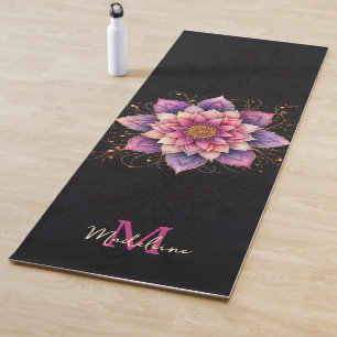 Tapete De Yoga Mandala Floral Cor-de-rosa Púrpura Nome Elegante M