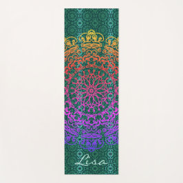 Tapete De Yoga Mandala Green com Nome Yoga Mat