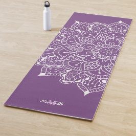 Tapete De Yoga Mandala Meditação Personalizada Roxa