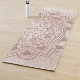 Tapete De Yoga Mandala Om Dourado Rosa Brilho Chic Moderno Exercí