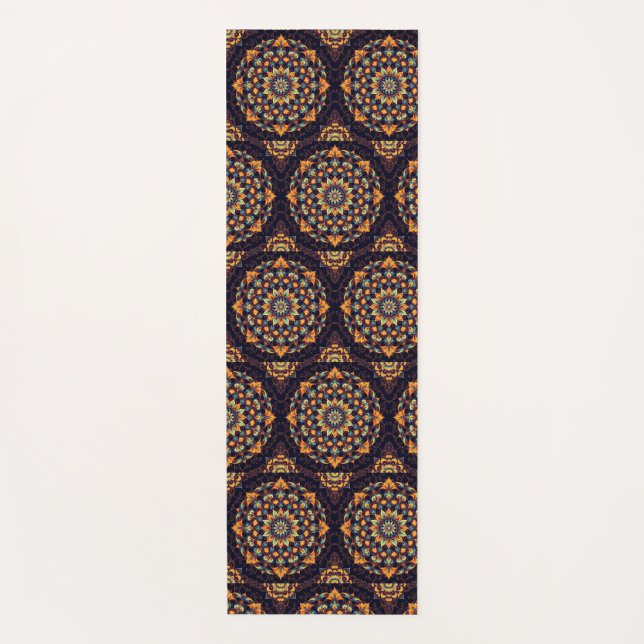 Tapete De Yoga Mandala-Preto (Frente)